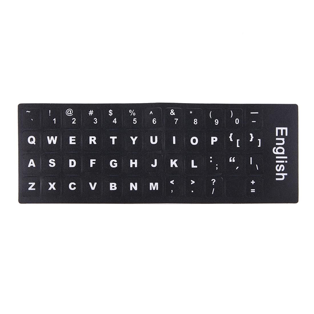 Keyboard Film Cover Independent Paste English Keyboard Stickers for Laptop Notebook Computer Keyboard (Black)