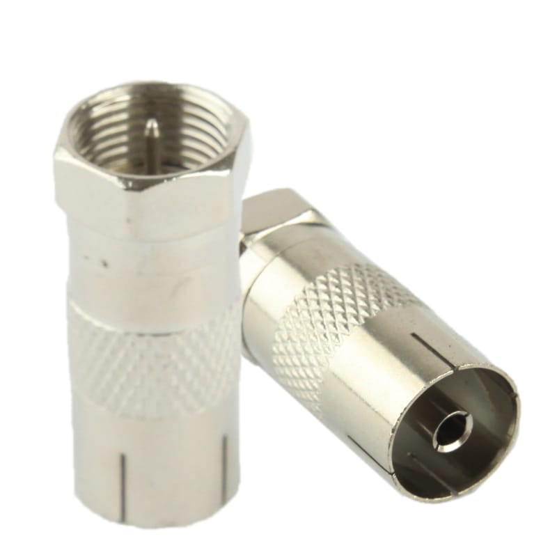 Coaxial RF F Male to ICE Female Adapter (Silver)