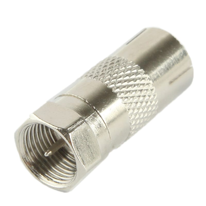 Coaxial RF F Male to ICE Female Adapter (Silver)