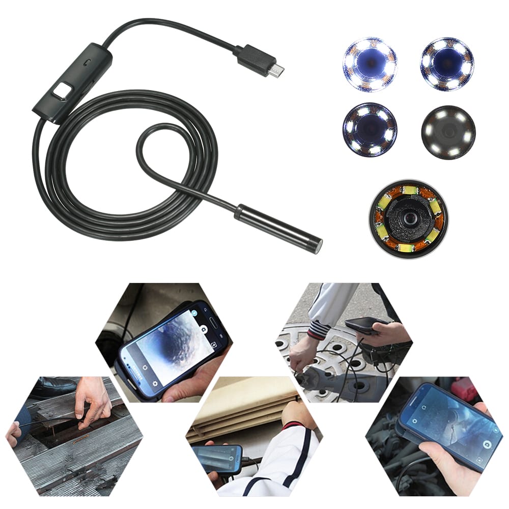 WIFI Endoscope Camera HD 1200P Mini Waterproof Soft Cable - 1M