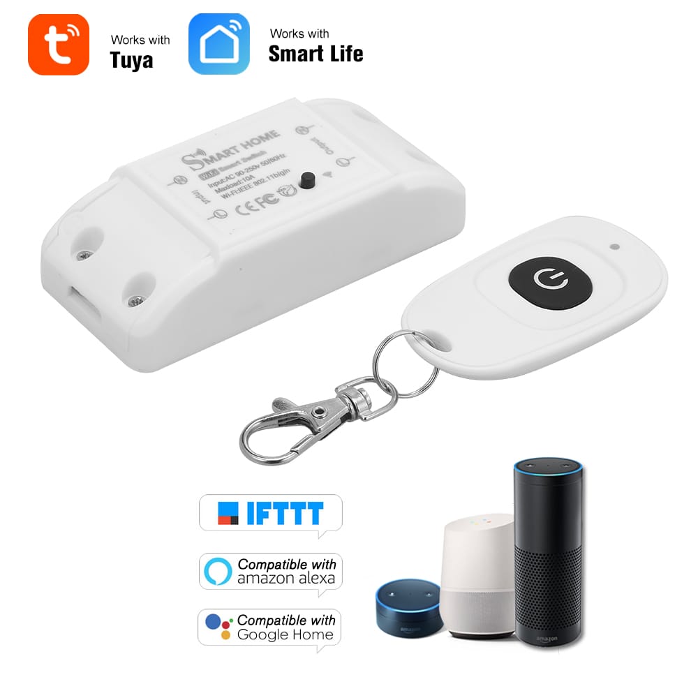 Tuya Wifi Switch RF 433MHz 10A/2200W Wireless Remote Switch