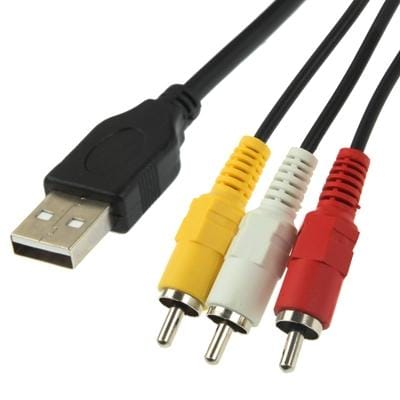 USB to 3 x RCA Male Cable, Length: 1.5m