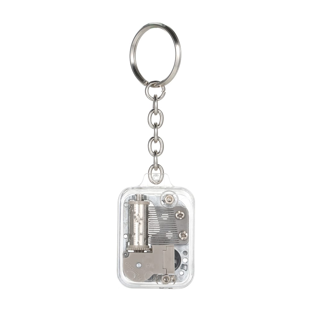 Transparent Clear Hand-operated Movement Music Box Keychain