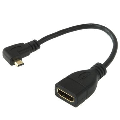 17cm 90 Degree Micro HDMI Right-toward Male to HDMI Female Cable Adapter (Black)