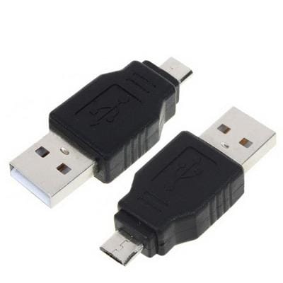 USB A Male to Micro USB 5 Pin Male Adapter (Black)