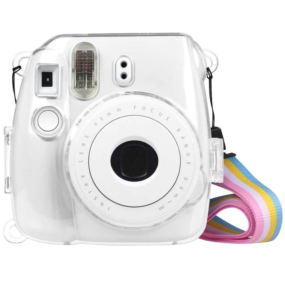 Protective Crystal Shell Case with Strap for FUJIFILM instax mini 9 / mini 8+ / mini 8 (Transparent)