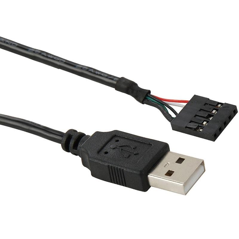 5 Pin Motherboard Female Header to USB 2.0 Male Adapter Cable, Length: 50cm