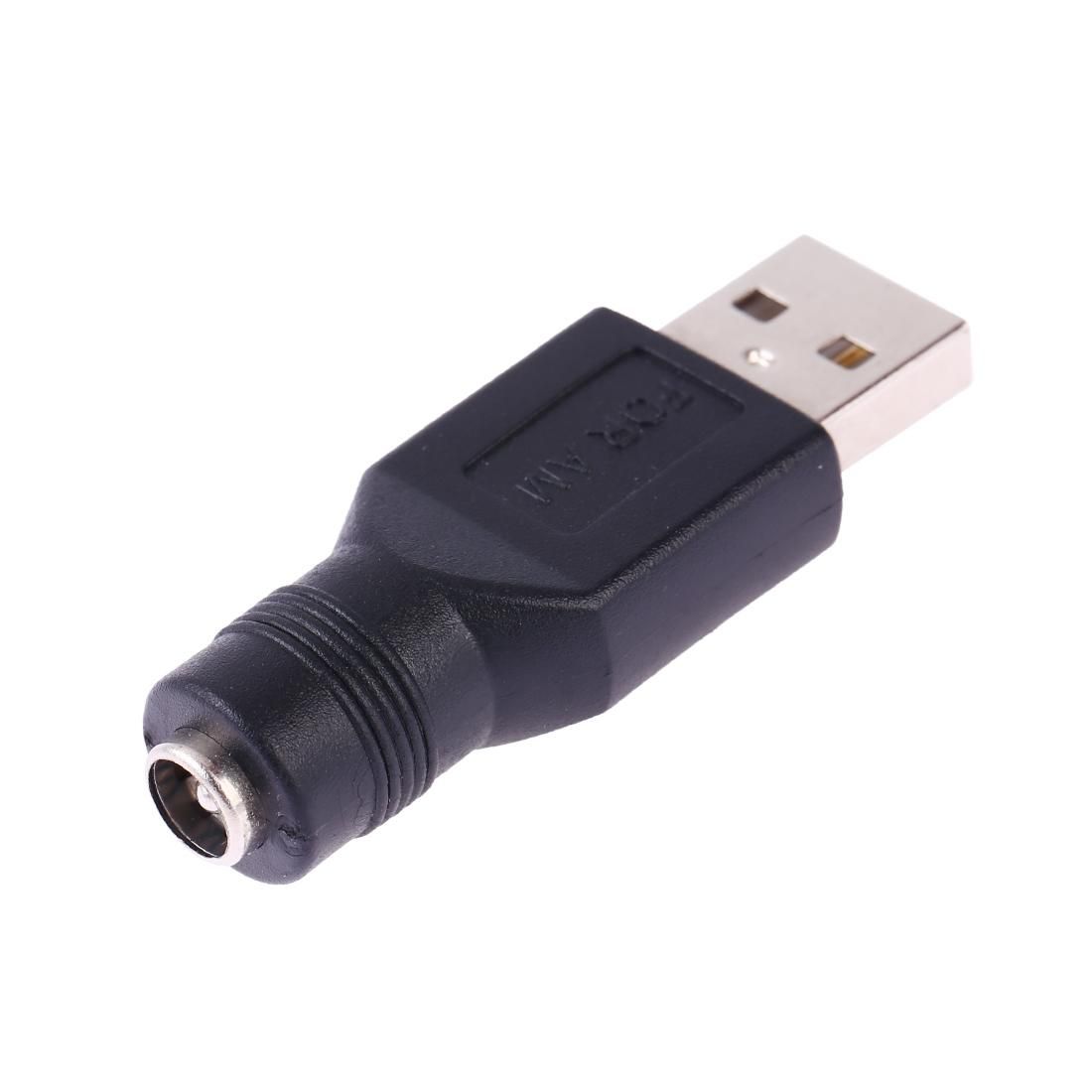 USB Male to 5.5 x 2.1mm Female Plug Adapter Connector