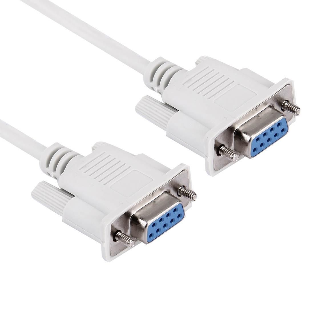 RS232 9P Female to 9P Female Cable, Length: 1.5m (White)