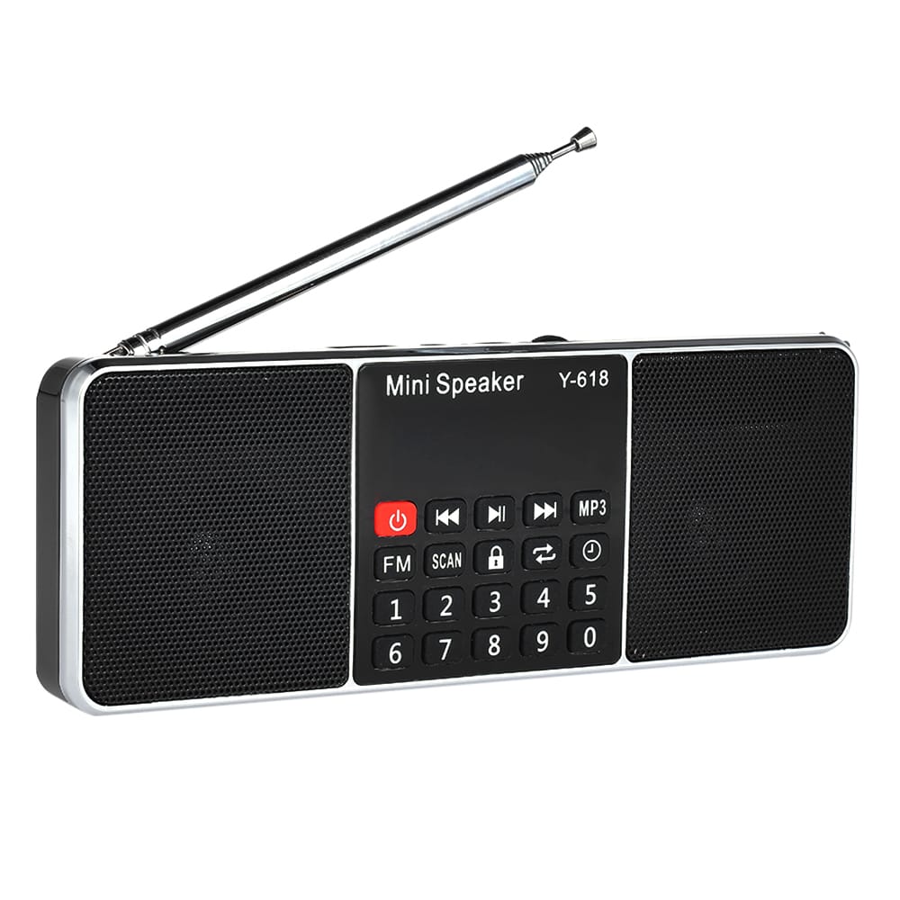 Y-618 Mini FM Radio Digital Portable Dual 3W Stereo Speaker