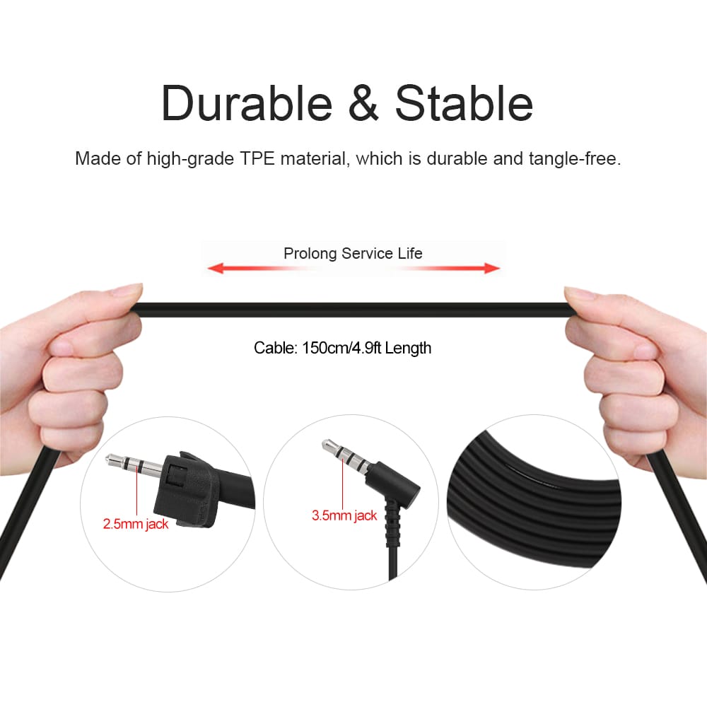 3.5mm to 2.5mm Audio Cable for BOSE AE2 with Mic Volume - with Mic