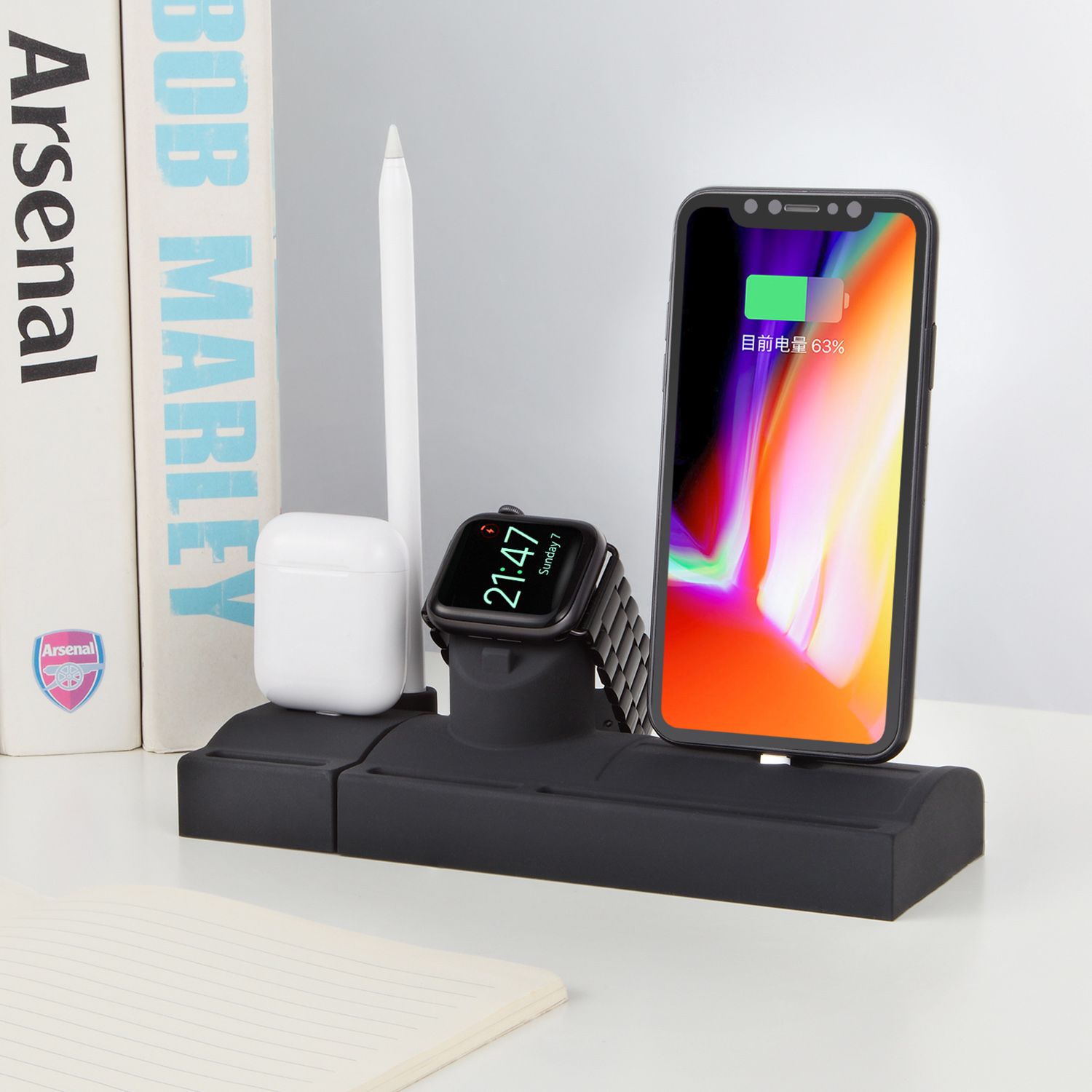 5 in 1 Charging Station Silicone Charging Stand Compatible