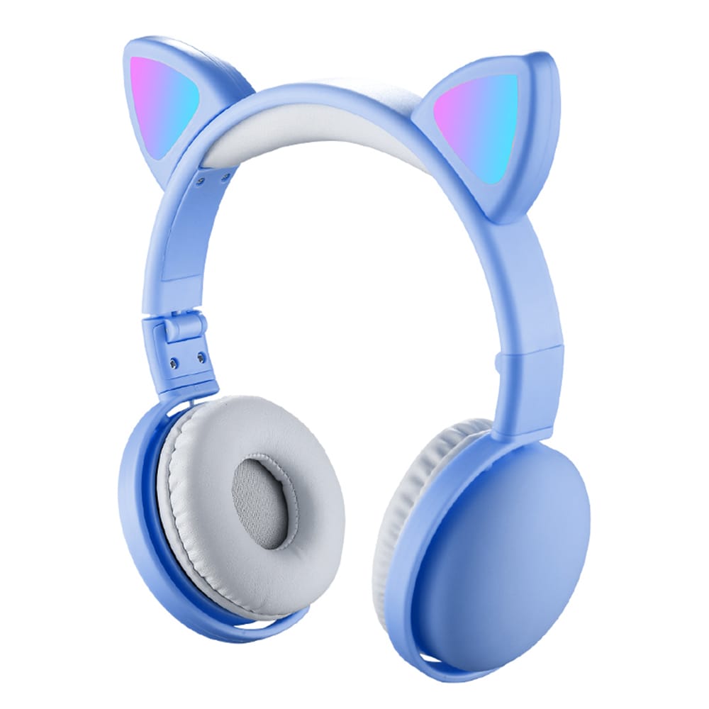 LED Cat Ear Headphones RGB Color Bluetooth 5.0 Headsets