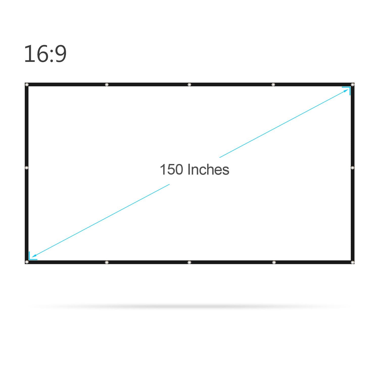 150 inches Projector Screen Widescreen 16:9 Portable - 150 inches