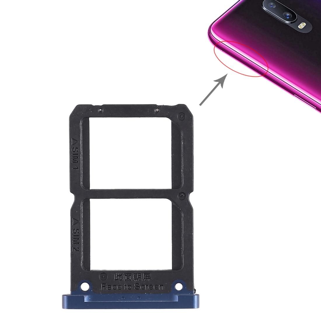 2 x SIM Card Tray for OPPO R17 (Blue)