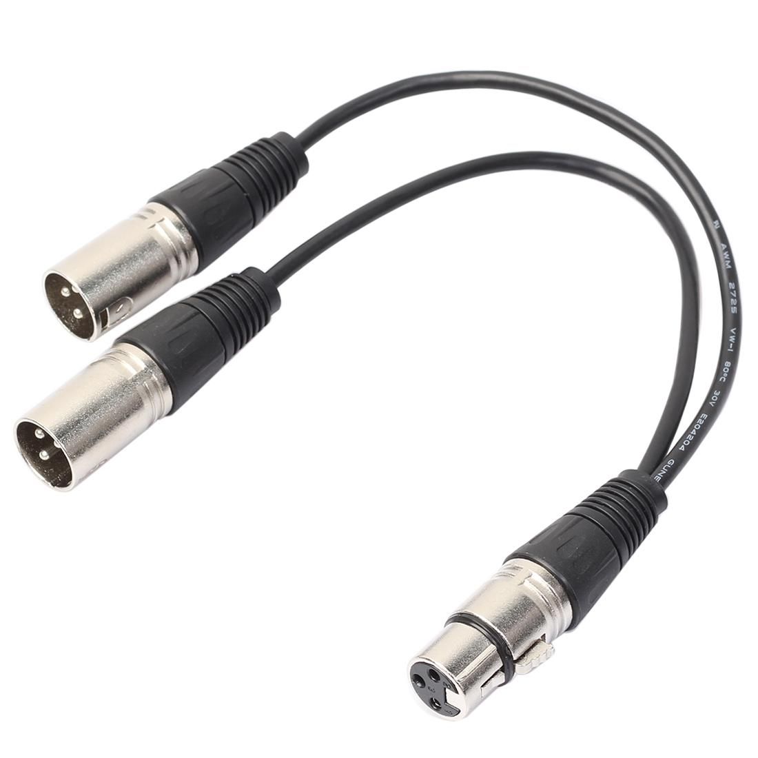 30cm 3 Pin XLR Female to Dual XLR Male Y Splitter Audio Cord Cable