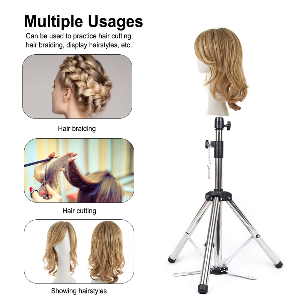 Wig Stand Tripod Adjustable Height Mannequin Heads Stand