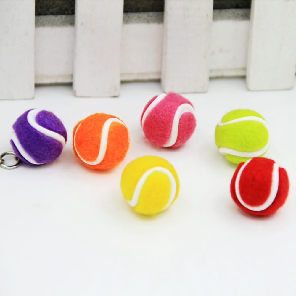 Mini Tennis Ball Key Chain Key Ring Decoration Accessory - 2cm