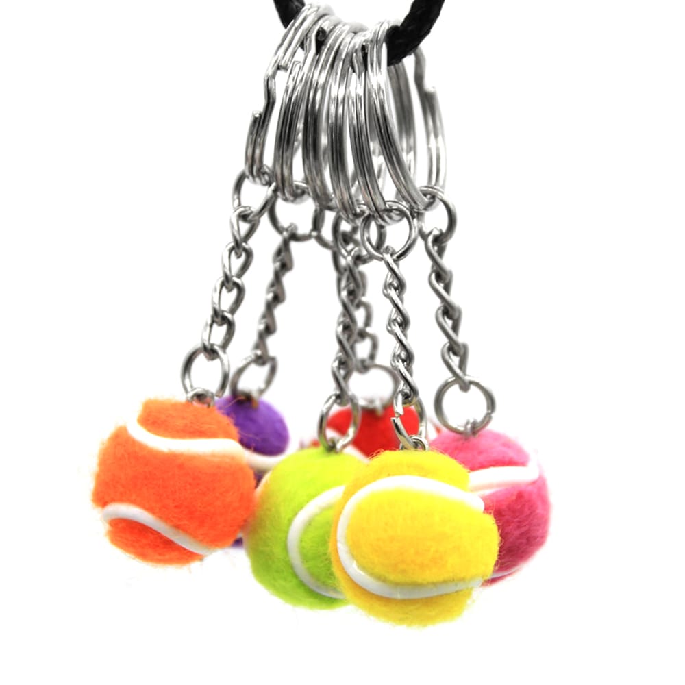 Mini Tennis Ball Key Chain Key Ring Decoration Accessory - 2cm