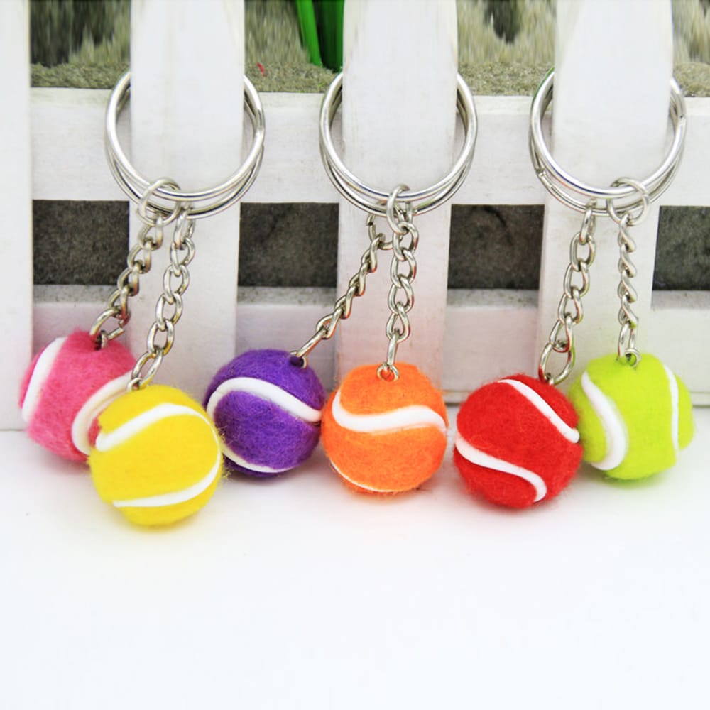 Mini Tennis Ball Key Chain Key Ring Decoration Accessory - 2cm