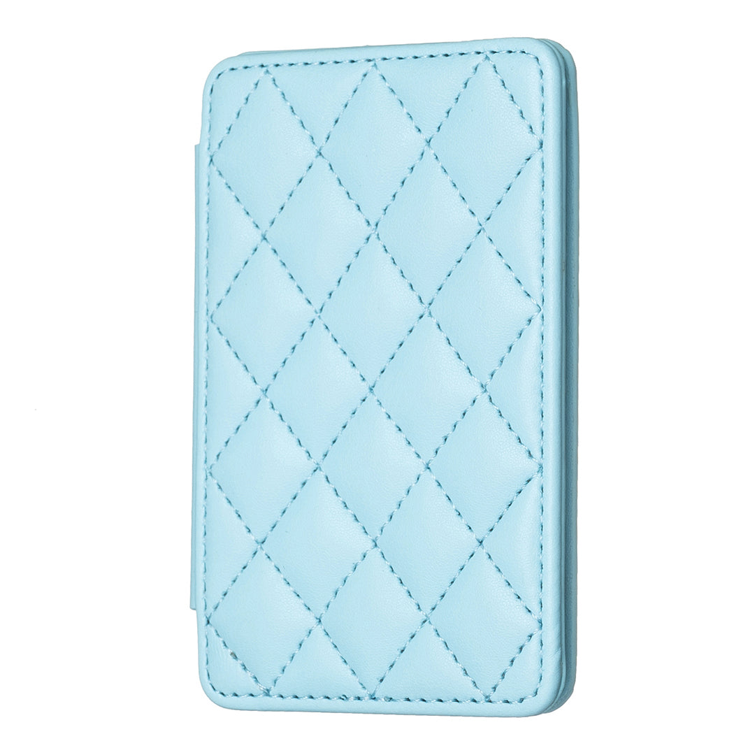 BFK05 3D Rhombus Design Self-adhesive Phone Back Card Holder PU Leather Card Bag - Blue