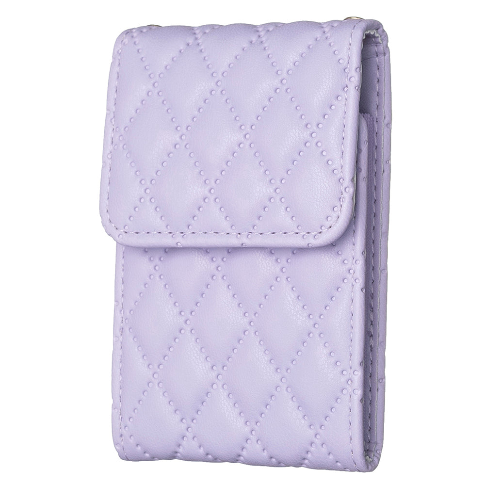 BFK08 Cell Phone Card Holder for Back of Phone Case Imprinted Leather Card Pouch Sleeve Adhesive Sticker - Purple