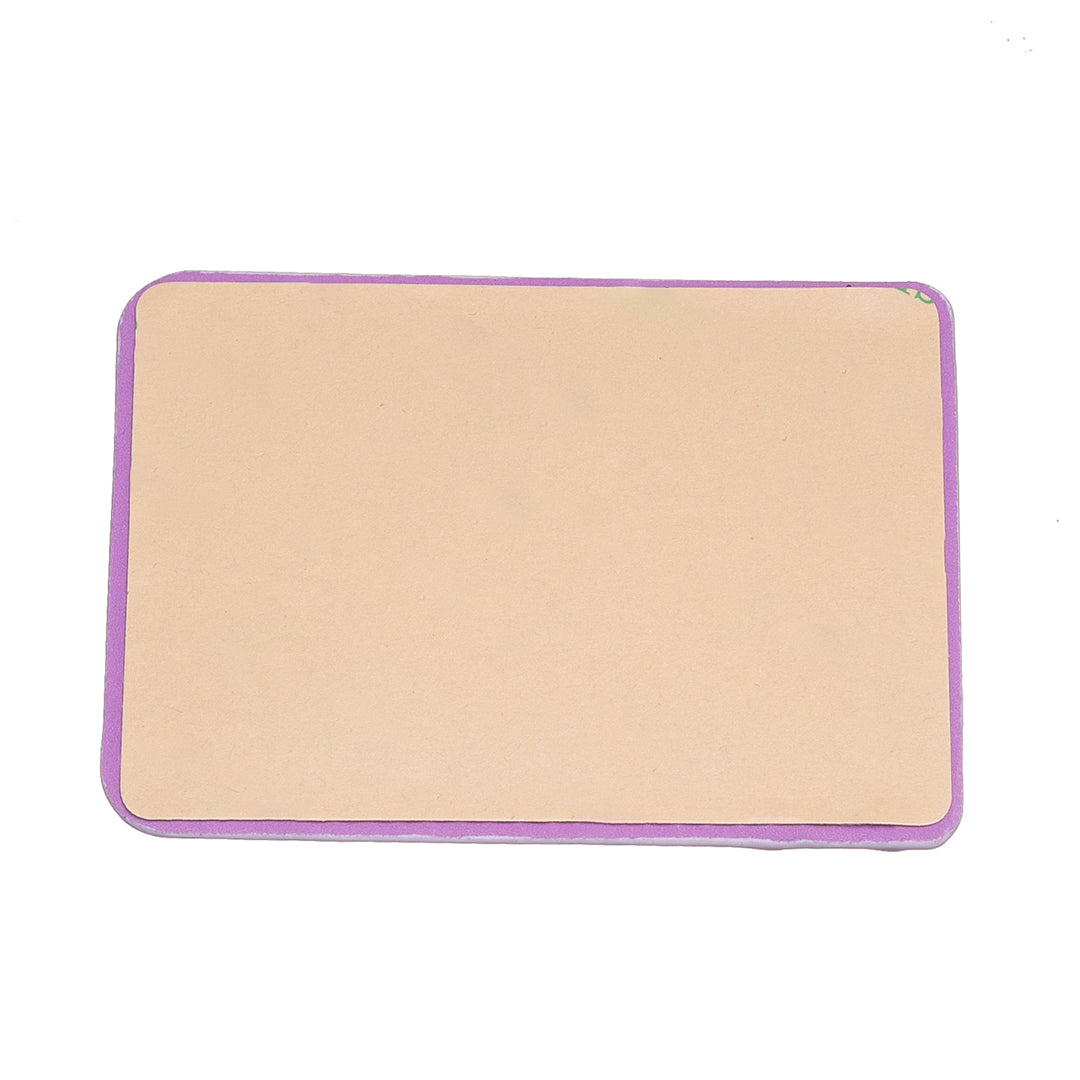 BFK12 Card Holder for Back of Phone Stick-on Credit Card Sleeve Pocket Litchi Leather Phone Pouch - Purple