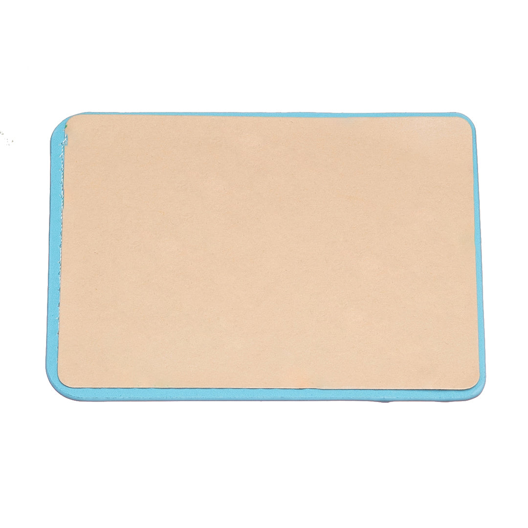 BFK12 Card Holder for Back of Phone Stick-on Credit Card Sleeve Pocket Litchi Leather Phone Pouch - Blue