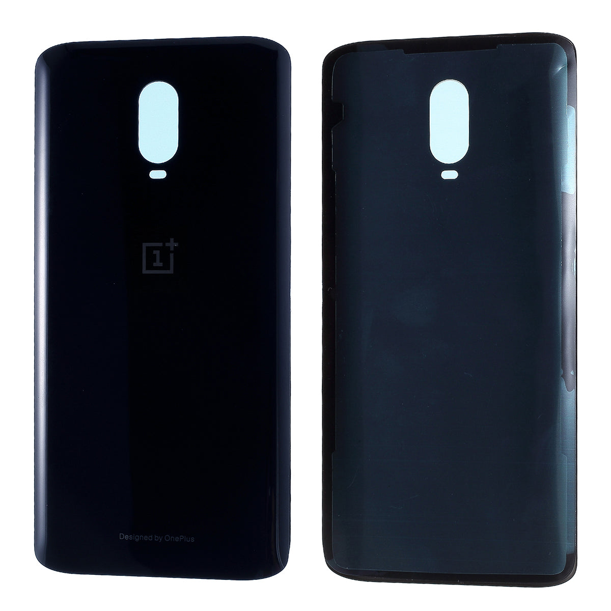 Battery Housing Door Cover Part with Adhesive Sticker for OnePlus 6T - Metal Black