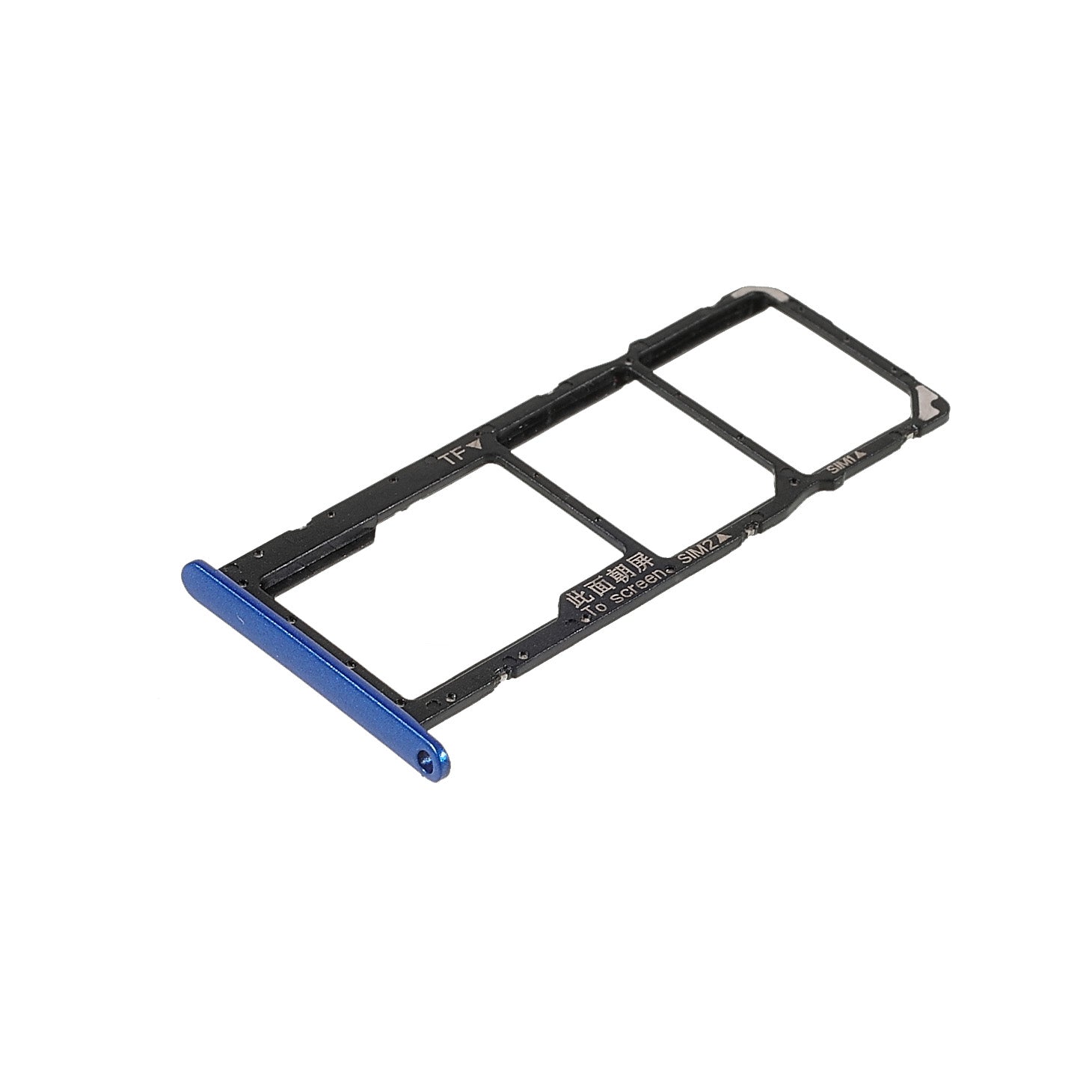 OEM Dual SIM Card + TF Card Tray Holder Replacement (without Logo) for Honor 8X/View 10 Lite - Blue