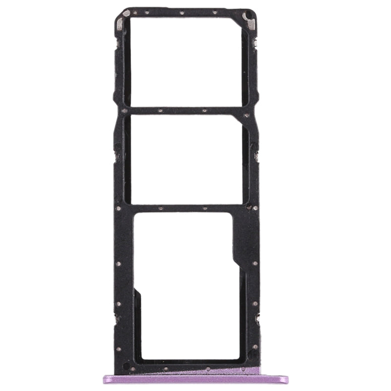 OEM Dual SIM Card + TF Card Tray Holder Replacement (without Logo) for Honor 8X/View 10 Lite - Purple