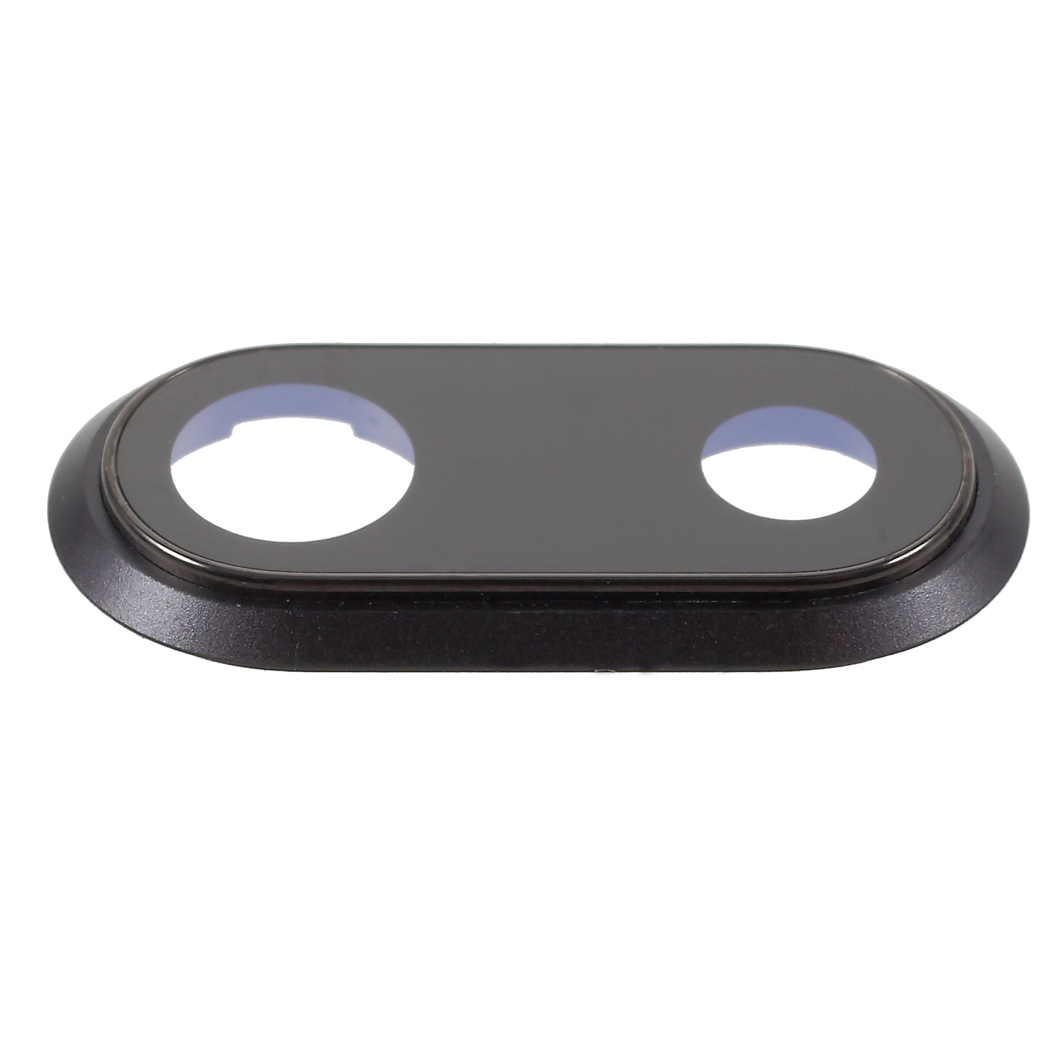 For iPhone 8 Plus 5.5 inch Rear Camera Lens Ring Cover with Glass Lens - Black