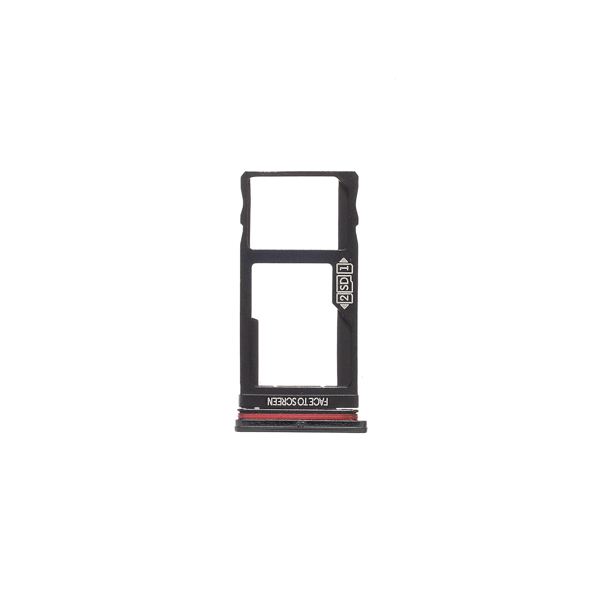OEM Micro SD Card Tray Holder Replacement for Motorola One Vision P50 - Red / Black