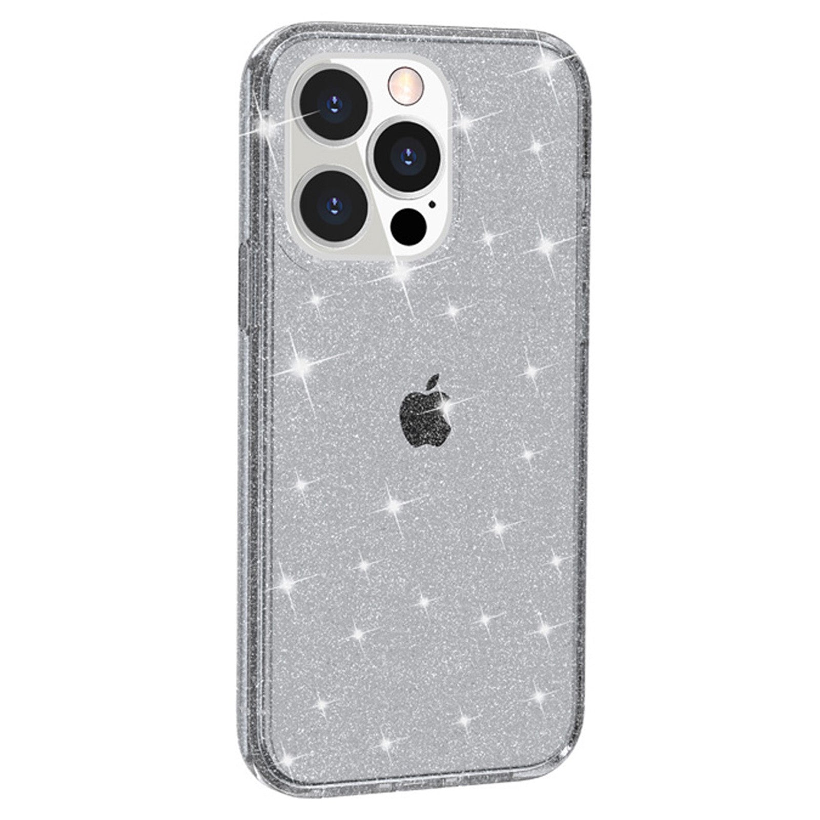 Uniqkart for iPhone 15 Pro Sparkly Glitter Anti-Scratch Case Hard PC + Soft TPU Phone Cover - Grey