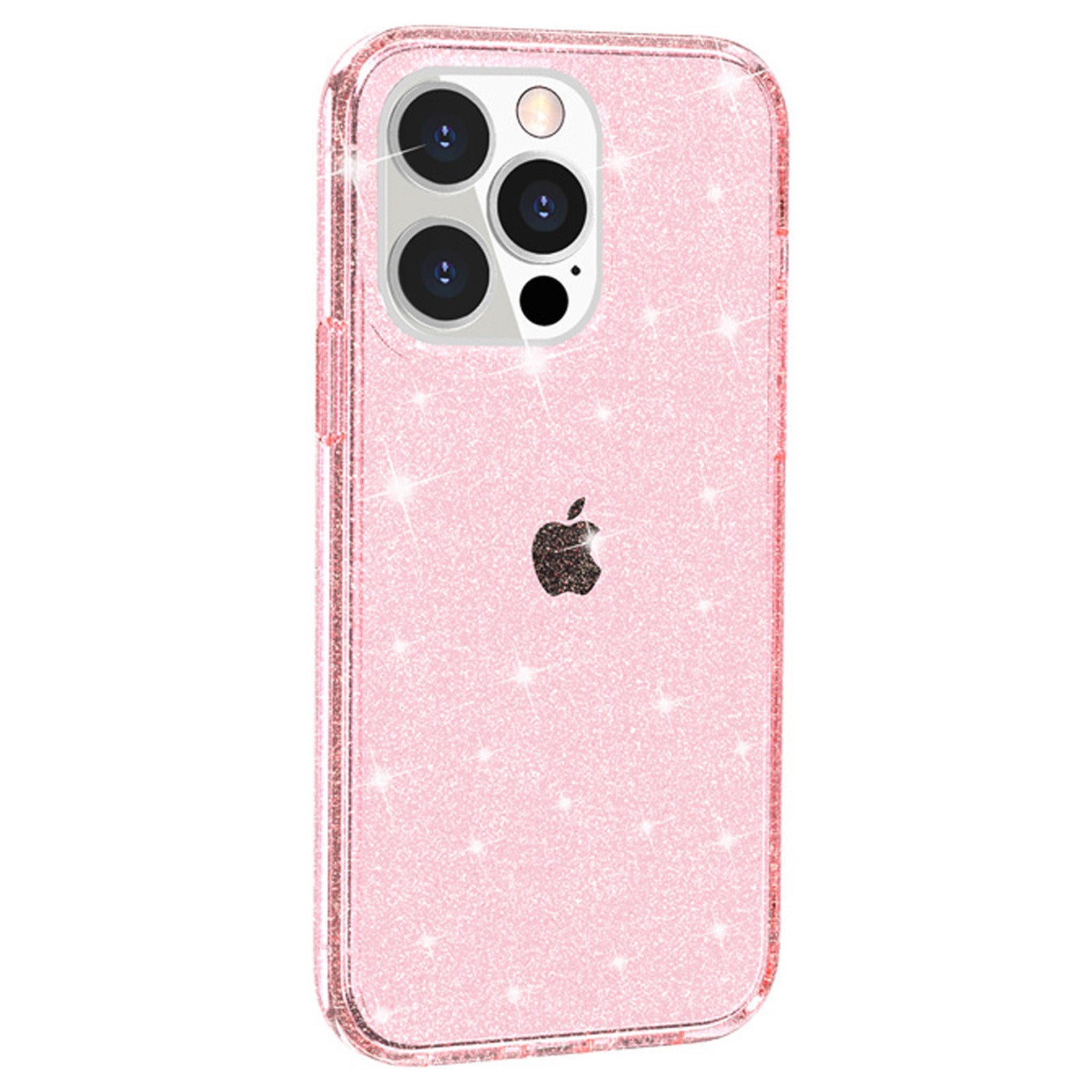Uniqkart for iPhone 15 Pro Sparkly Glitter Anti-Scratch Case Hard PC + Soft TPU Phone Cover - Pink