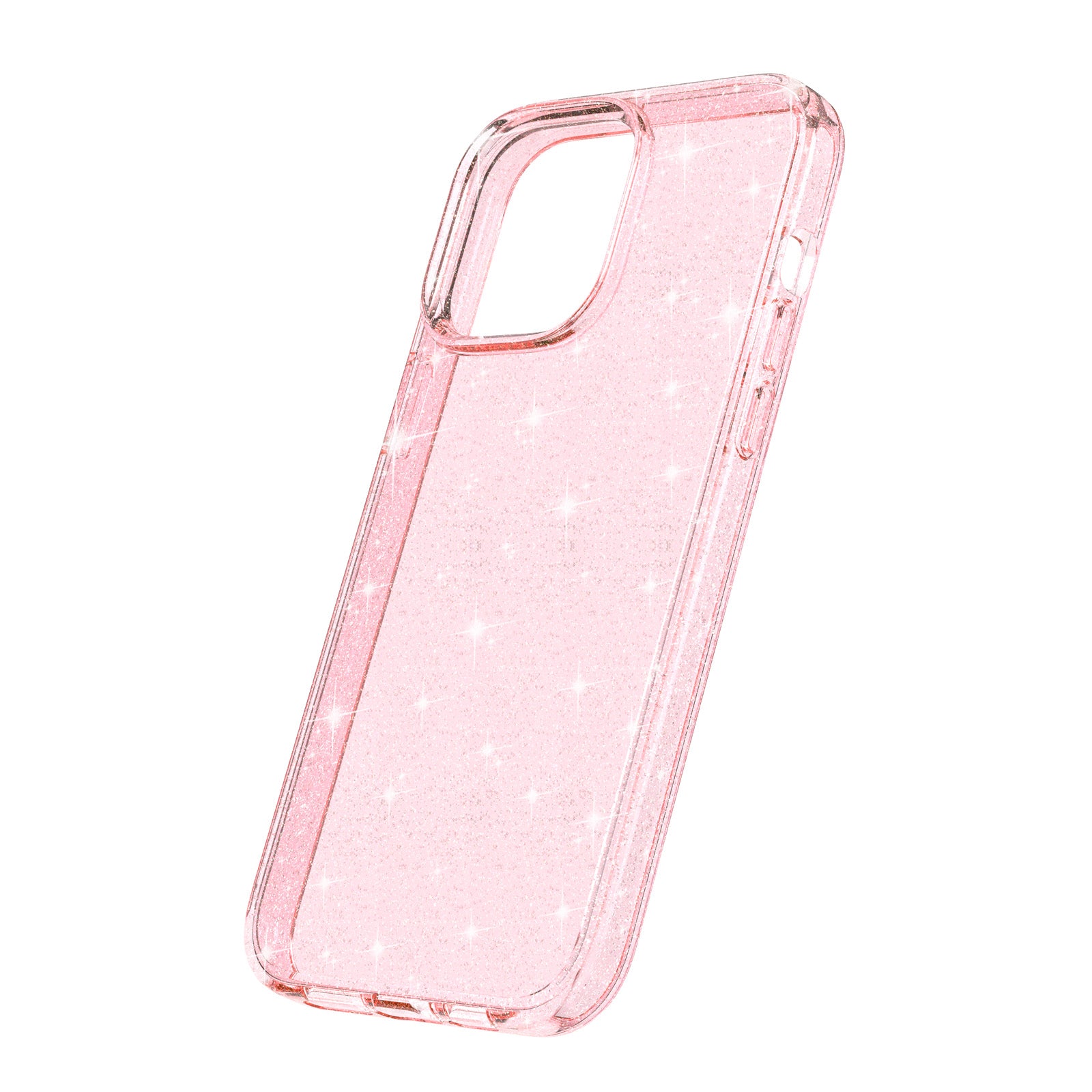 Uniqkart for iPhone 15 Pro Sparkly Glitter Anti-Scratch Case Hard PC + Soft TPU Phone Cover - Pink