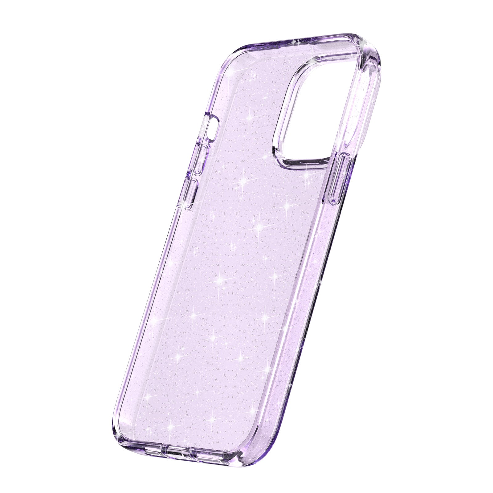 Uniqkart for iPhone 15 Pro Sparkly Glitter Anti-Scratch Case Hard PC + Soft TPU Phone Cover - Purple