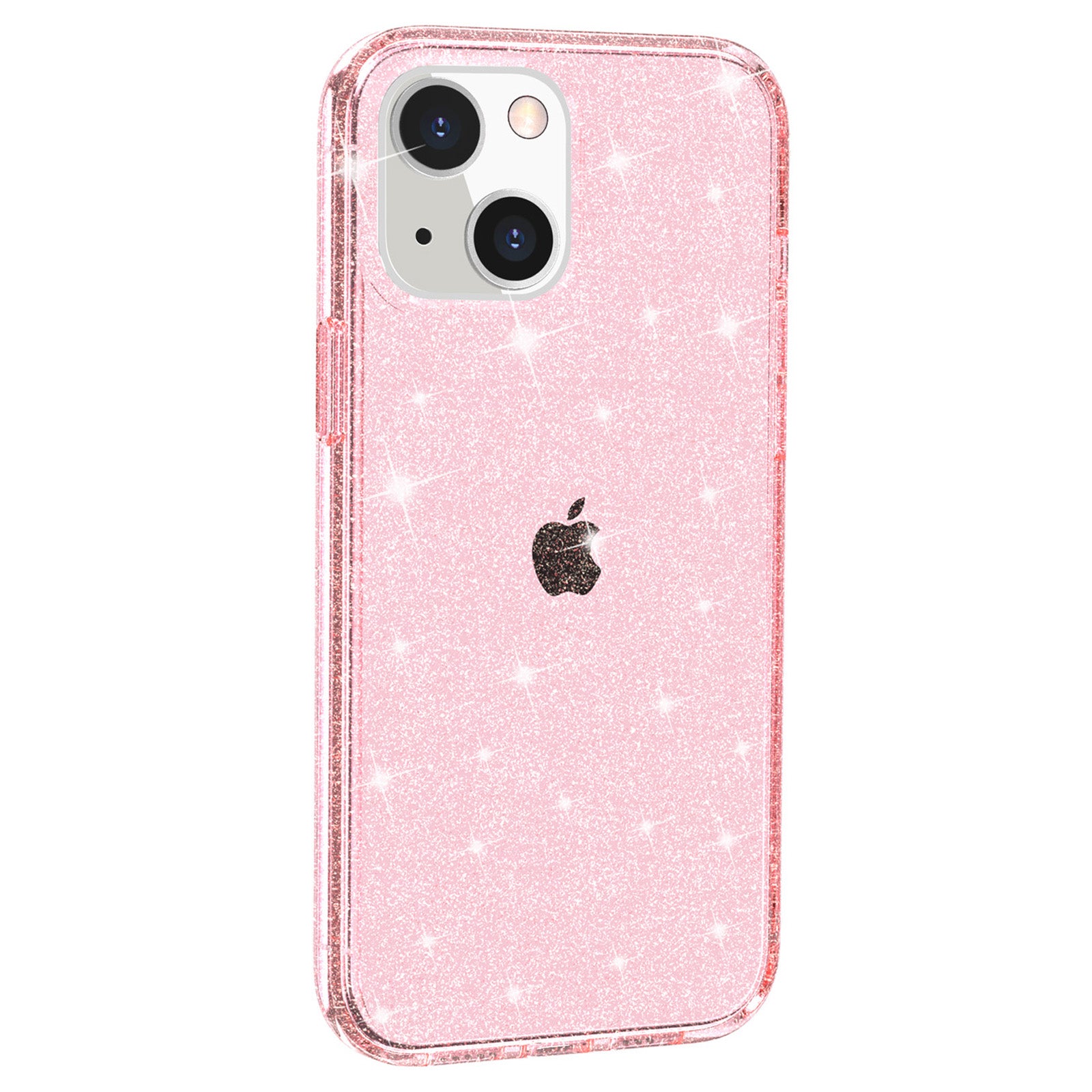 Uniqkart for iPhone 15 Plus Sparkly Glitter Protective Case Shockproof Hard PC + Soft TPU Phone Cover - Pink