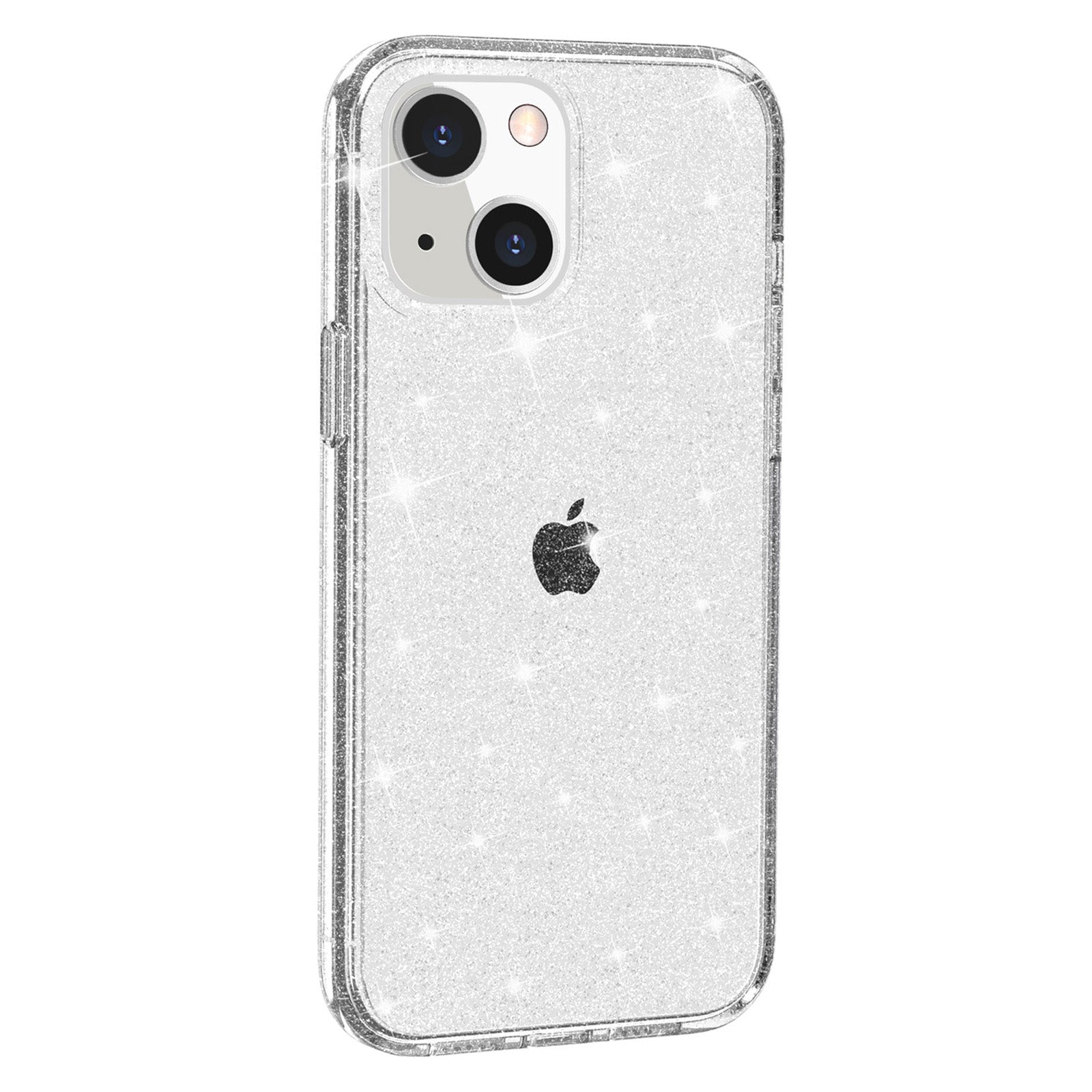 Uniqkart for iPhone 15 Plus Sparkly Glitter Protective Case Shockproof Hard PC + Soft TPU Phone Cover - White