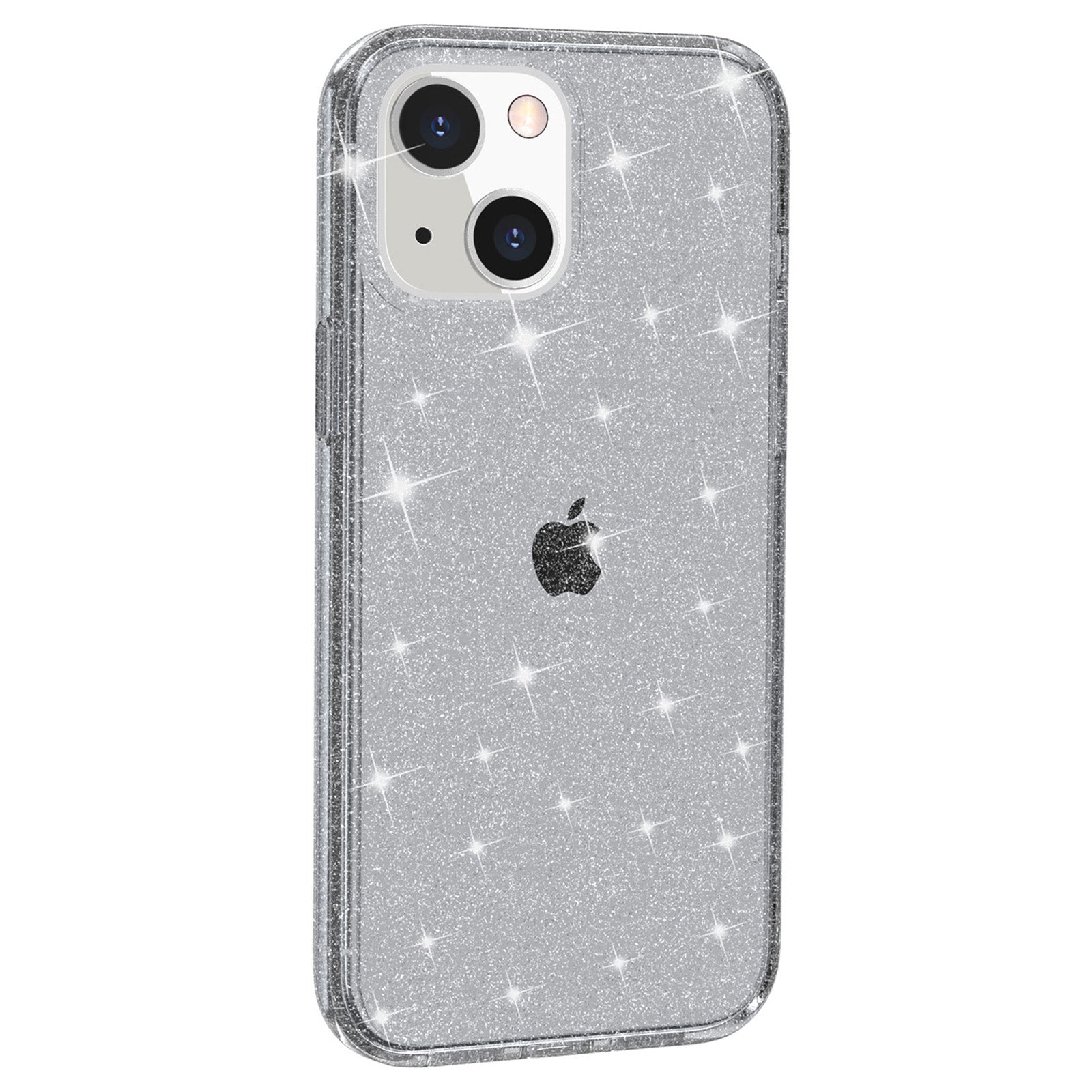 Uniqkart for iPhone 15 Plus Sparkly Glitter Protective Case Shockproof Hard PC + Soft TPU Phone Cover - Grey