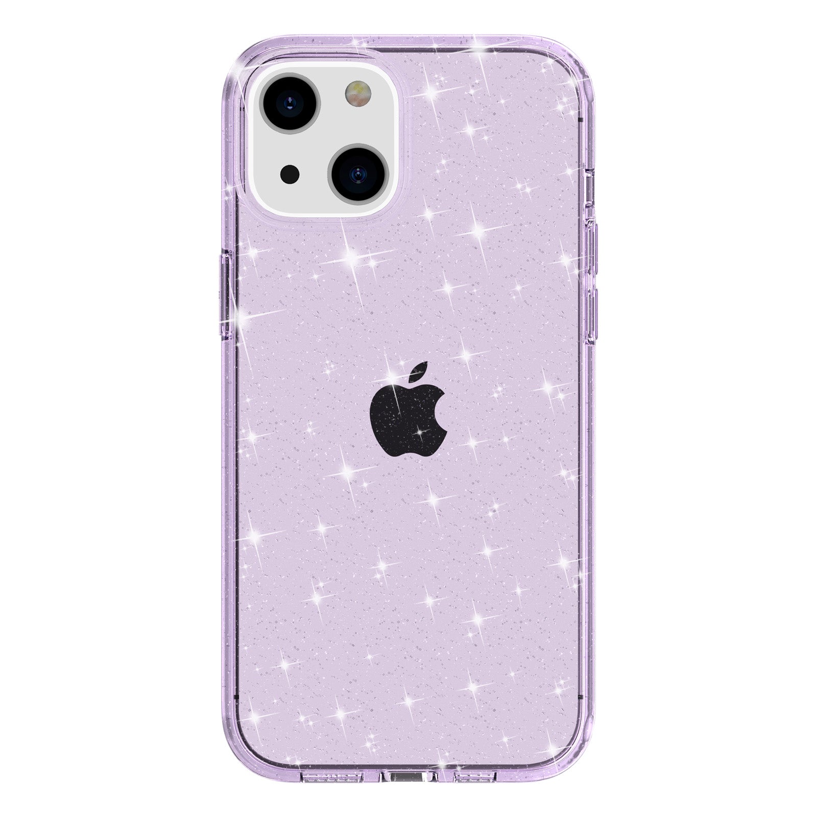 Uniqkart for iPhone 15 Plus Sparkly Glitter Protective Case Shockproof Hard PC + Soft TPU Phone Cover - Purple
