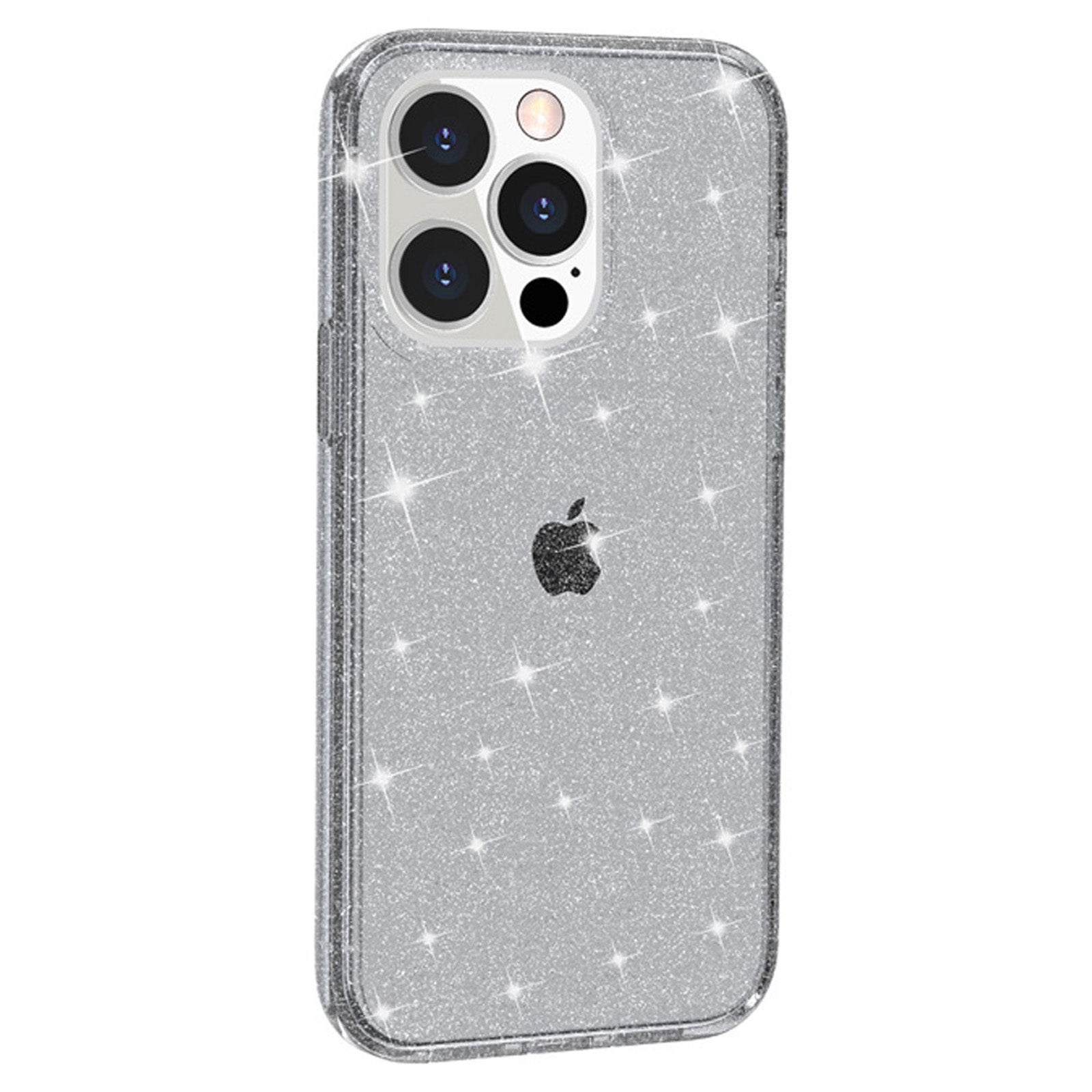 Uniqkart for iPhone 15 Pro Max Sparkly Glitter Protective Case Hard PC + Soft TPU Anti-scratch Phone Cover - Grey