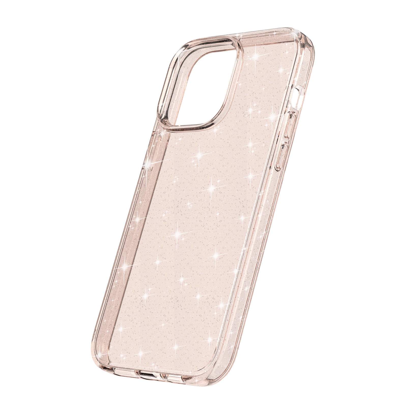Uniqkart for iPhone 15 Pro Max Sparkly Glitter Protective Case Hard PC + Soft TPU Anti-scratch Phone Cover - Gold