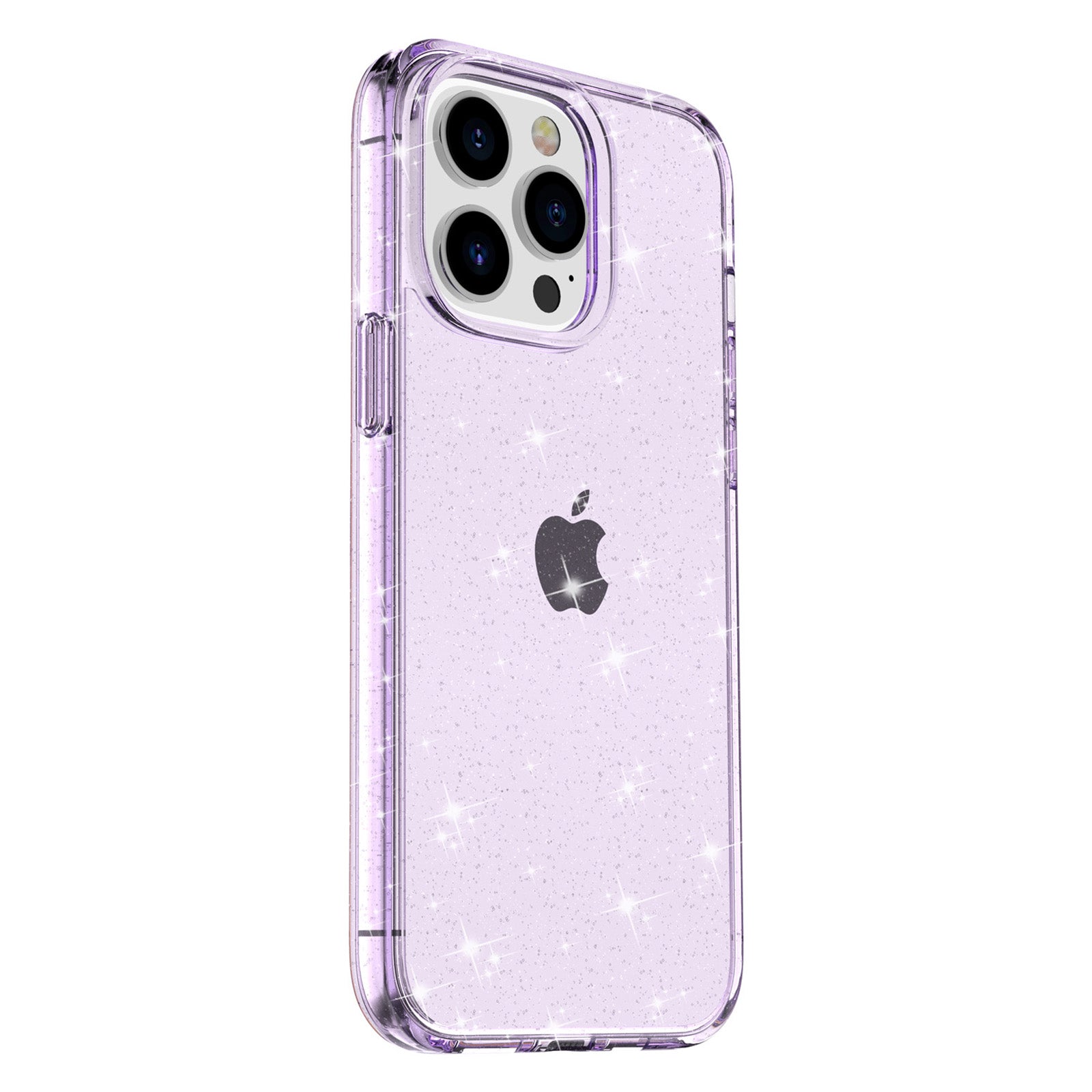 Uniqkart for iPhone 15 Pro Max Sparkly Glitter Protective Case Hard PC + Soft TPU Anti-scratch Phone Cover - Purple