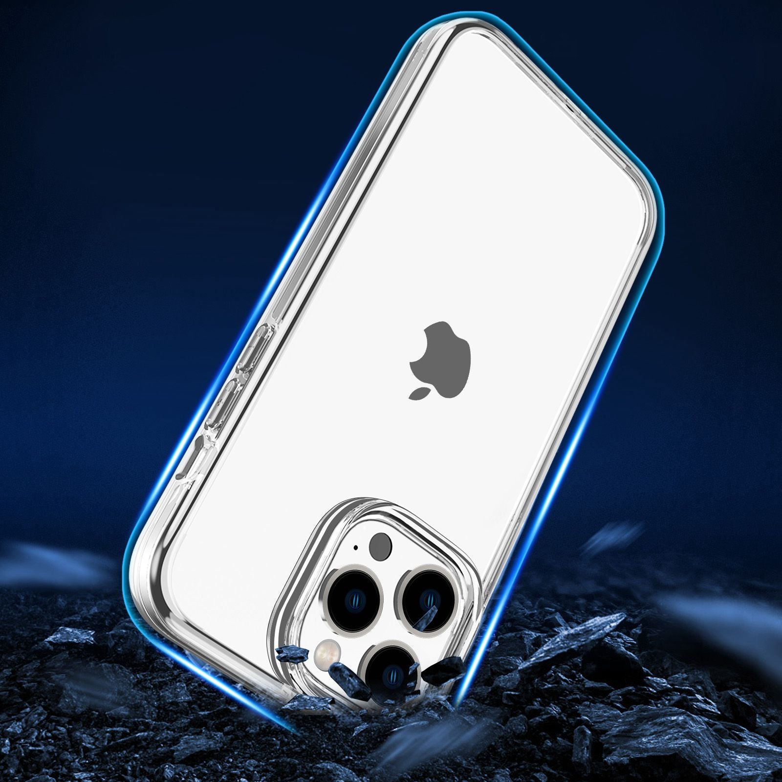 Transparent Phone Case for iPhone 15 Pro , Hard PC + Soft TPU Case Anti-collision Hybrid Cover - Transparent