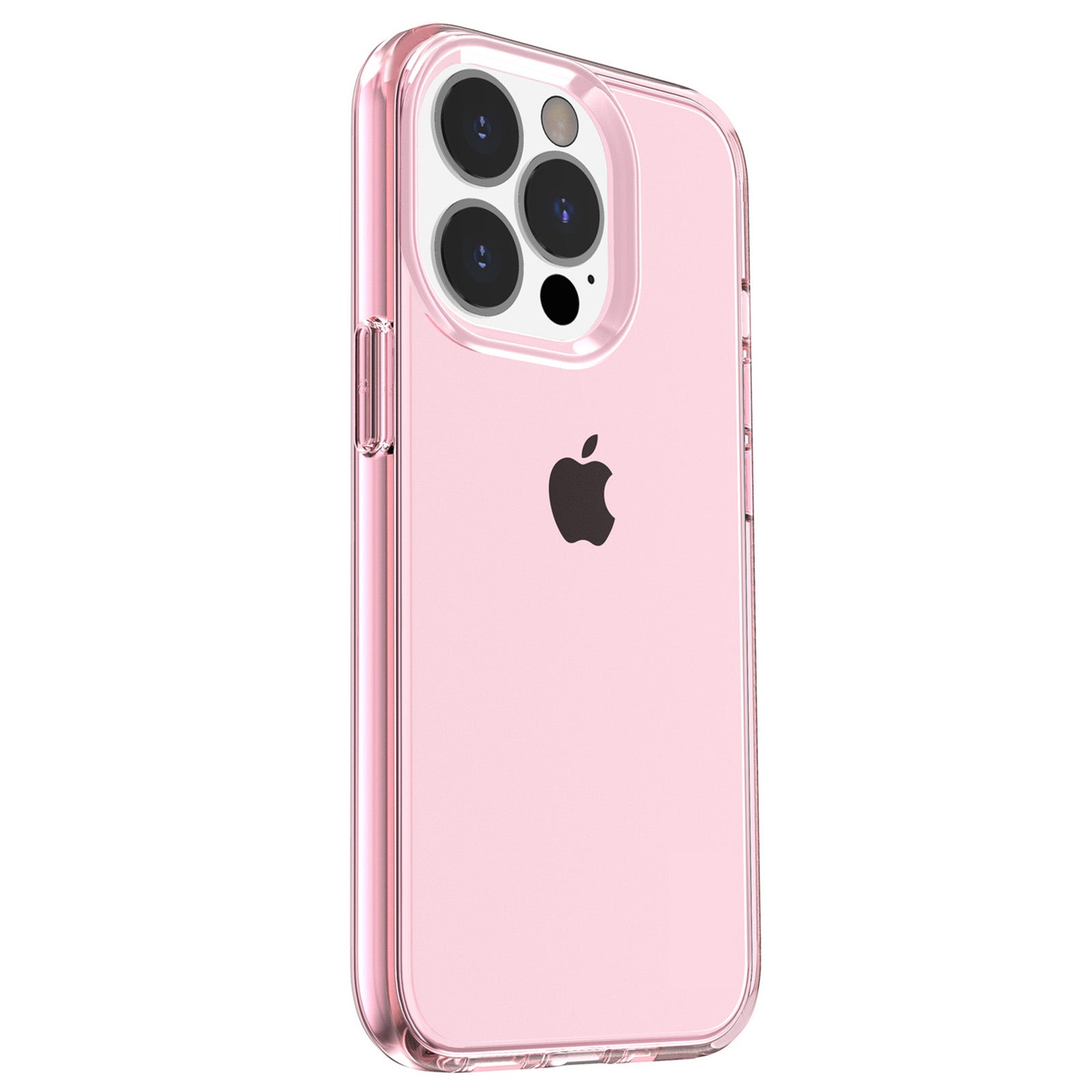 Transparent Phone Case for iPhone 15 Pro , Hard PC + Soft TPU Case Anti-collision Hybrid Cover - Transparent Pink