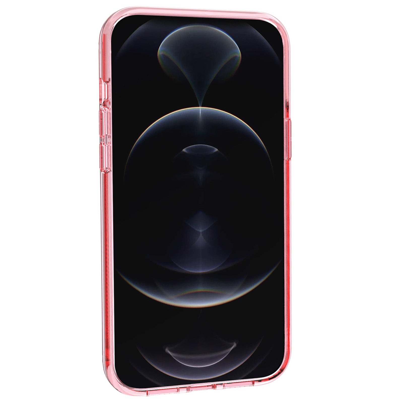 Phone Case for iPhone 15 Plus , Transparent Hard PC + Soft TPU Case Hybrid Cover - Transparent Pink