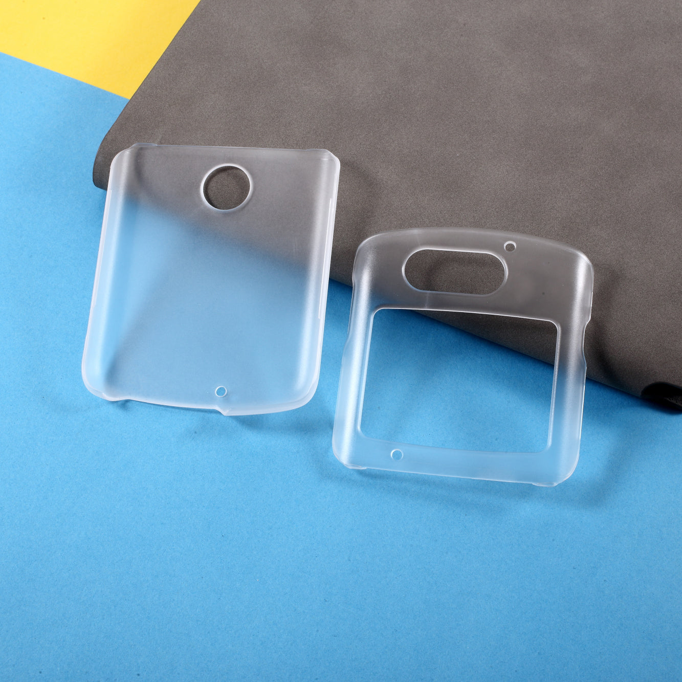 Rubberized Hard Plastic Phone Protective Case for Motorola Razr 5G - Transparent