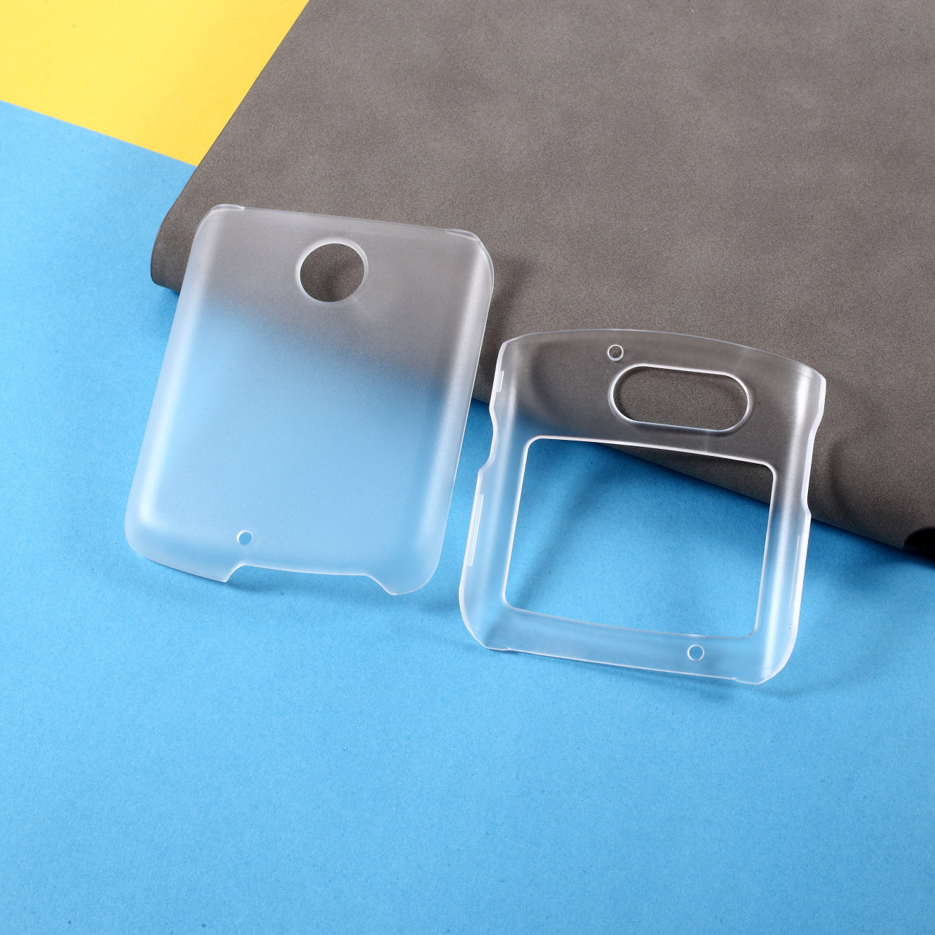 Rubberized Hard Plastic Phone Protective Case for Motorola Razr 5G - Transparent
