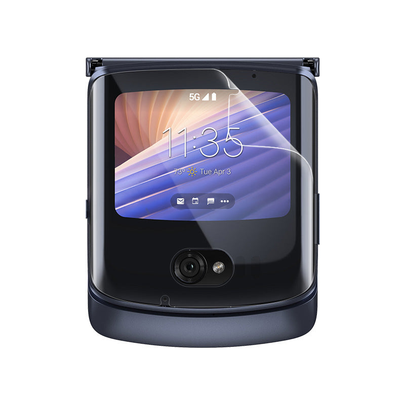 Uniqkart Hydrogel Film III for Motorola Razr 5G Phone Screen+ Inside Screen+ Back TPU Protective Film